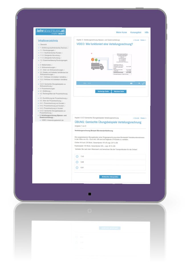E-Learning PLATIN Edition (12 Monate) - kaufmännisch- administrative Lehrabschlussprüfung